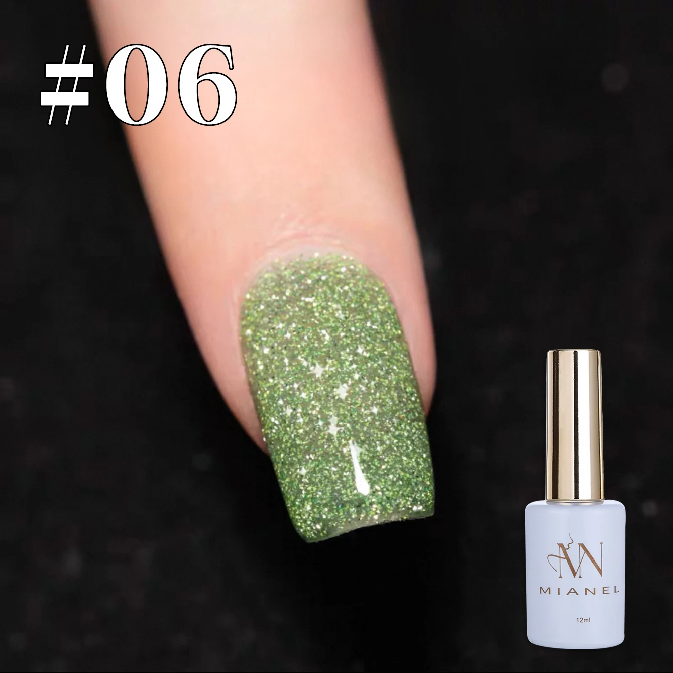 MIANEL 1-12 قطعة 12 مللي الصيف الأظافر وامض الزجاج كسر الماس هلام طلاء الأظافر بريق هلام البولندية 2025 جديد الليزر ديسكو جل