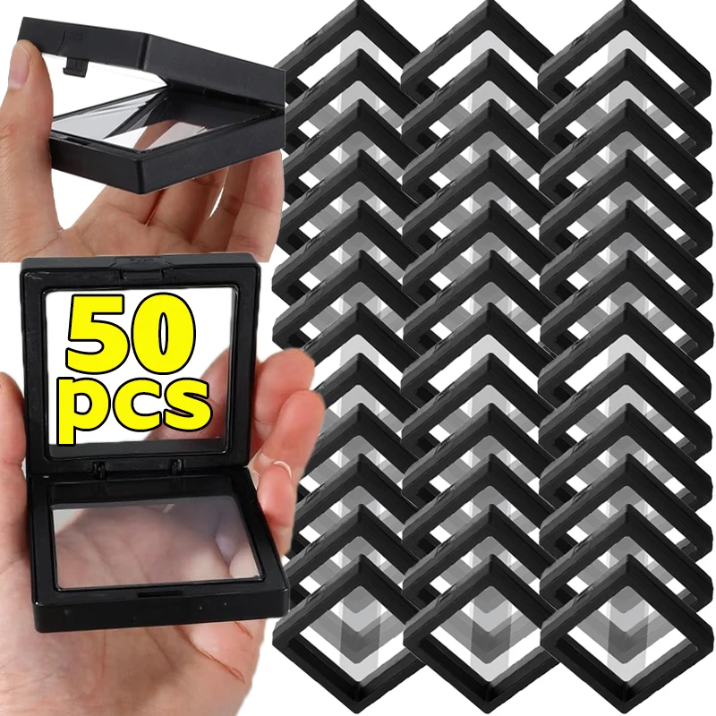 

50 шт. пылезащитных прозрачных футляров для хранения ювелирных изделий: подставки для колец, серег, браслетов, ожерелий