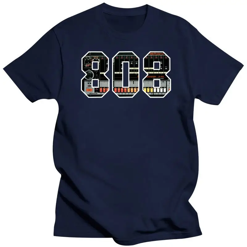 2022 T Shirt ROLAND TR808 BLACK T-Shirt DRUM ACID BASSLINE SYNTH AKAI TECHNICS VESTAX