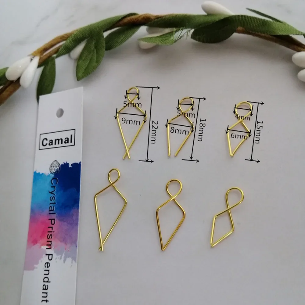 

Camal 100 шт. золотые 15/18/22 мм металлические крючки с рыбьим хвостом, разъемы для хрустальных бусин, подвеска, люстра, аксессуары, детали лампы