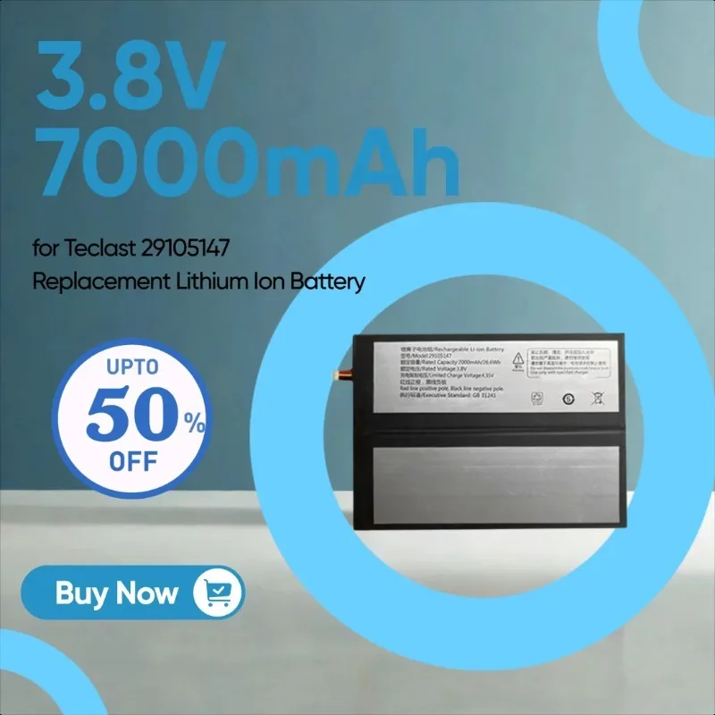 

New 3.8V 7000mAh 26.6Wh 29105147 Laptop Battery for Teclast 29105147 Replacement Lithium Ion Battery