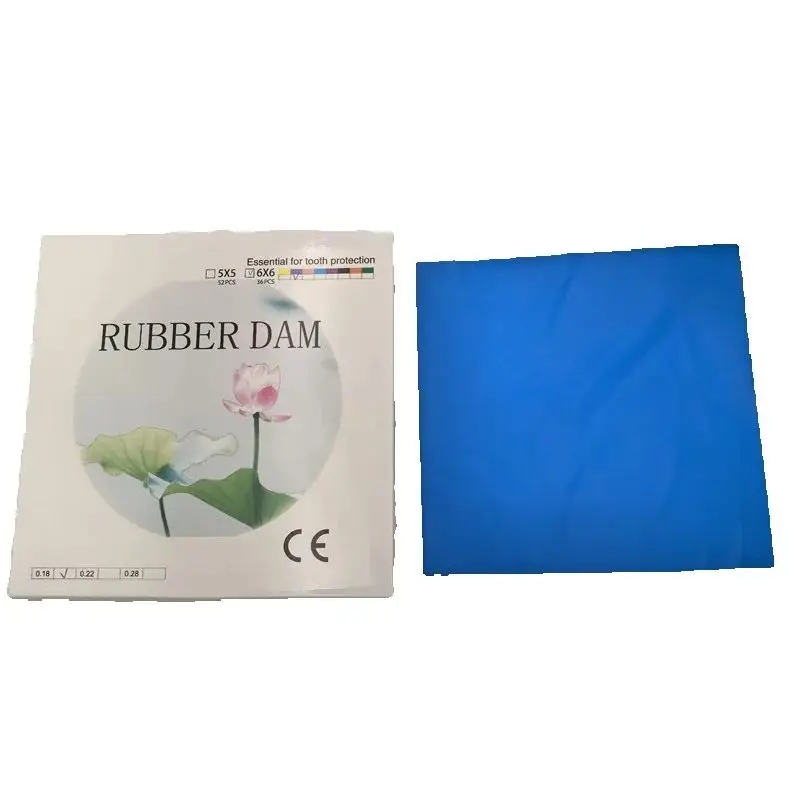 1 Box High Quality Pure Latex Rubber Dam Dental Dam Anti-allergy Dental Rubber Dam 5*5 inch 6*6 Dental material