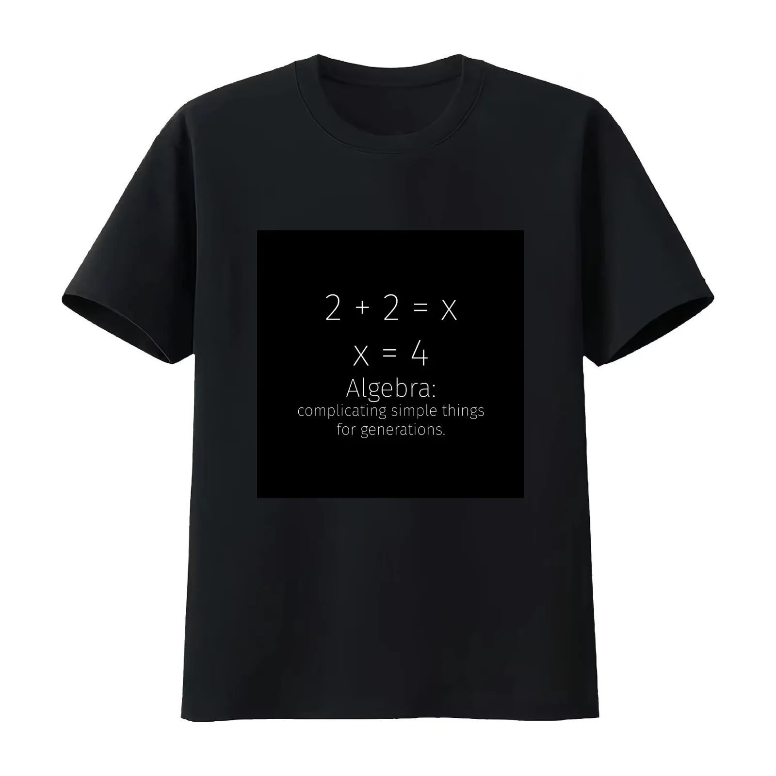 Algebra: complicating simple things for generations T-Shirt Summer Casual Cotton Tee Oversized Streetwear Tops 100% Cotton