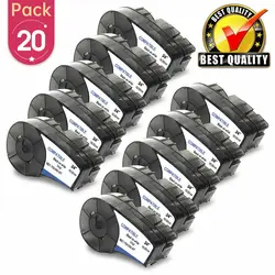 1PK-100PK Vinyl Label Cartridge Tape Compatible M21-750-595 19.1mm Black/White 3/4' for Brady BMP21-Plus BMP21-LAB Label Printer