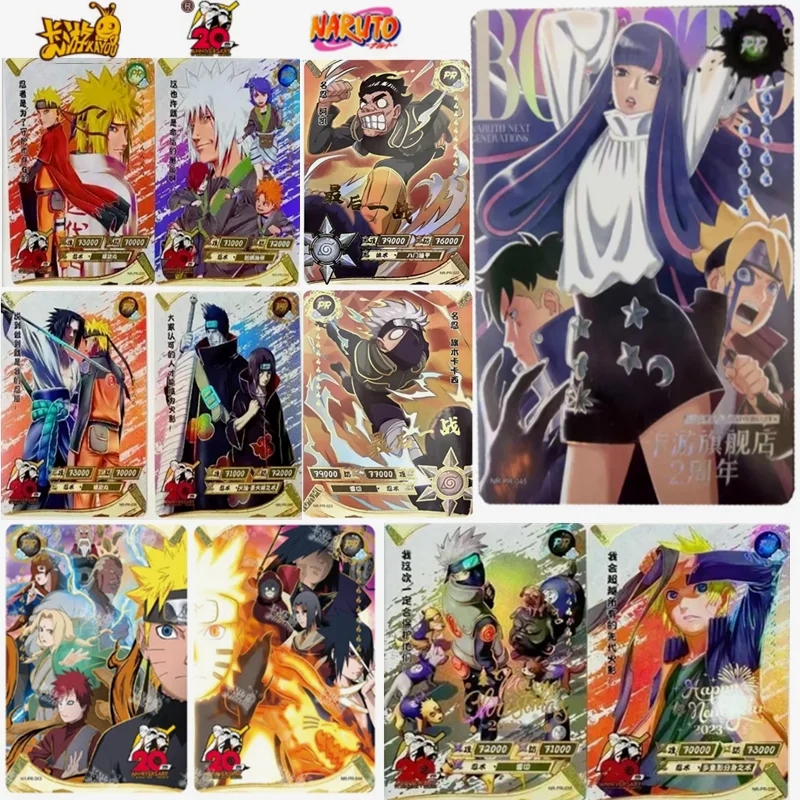 KAYOU Genuine Anime Naruto PR Card Kakashi Uchiha Tsunade Kushina Jiraiya Sasuke Naruto Tsunade Rare Collection Card Toy Gift