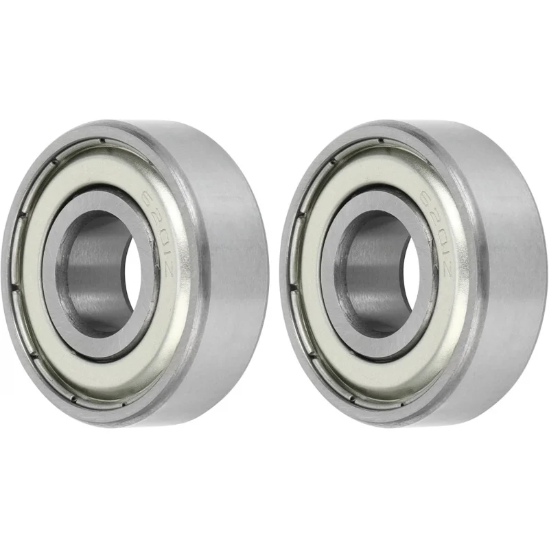 6201z Deep Groove Ball Bearings P6 12x32x10mm Lubricated Bearings Metal Seal Silver Tone Scooter Skateboard Wheel - Pack of 2