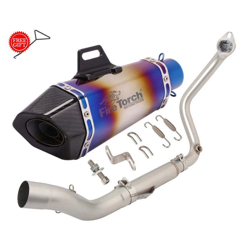 Slip On For ZONTES ZT 350 GK GK350 T X R T1 X1 T2 Motorcycle Exhaust System Escape  51mm Front Link Pipe Muffler Moto DB Killer
