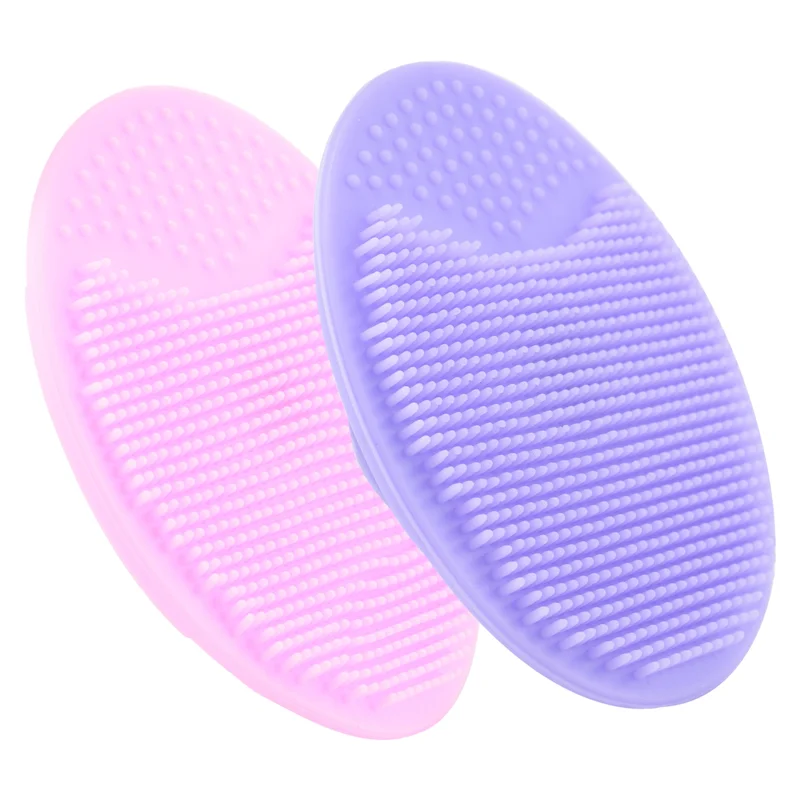 

B26B 2Pcs Spa Silicone Beauty Wash Pad Skin Scrub Cleaning Pad Wash Face Facial Exfoliating Brush Cleanser Tool