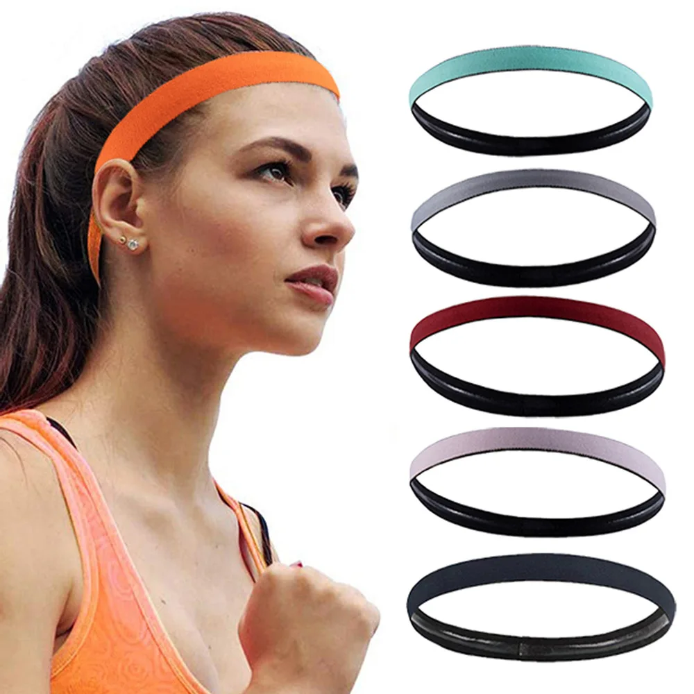 Sports Headbands for Women Men Elastic Sports Hairbands Non-Slip Thin Football Running Sweatbands Hair Accessories