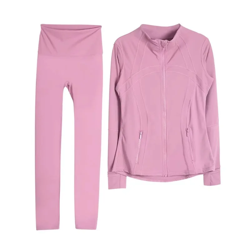 YTYINYTYINWomen's High Quality Buttery Soft Solid Long Sleeve Sports Jacket Set Breathable Quick Dry Workout Outfit Yoga Set Fro