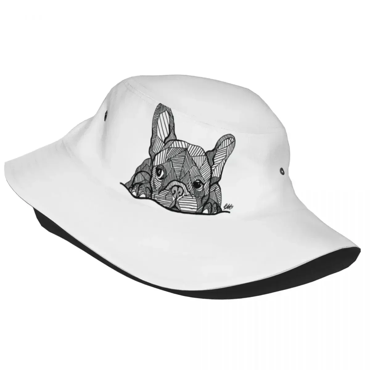 Custom French Bulldog Bucket Hats for Women Men Print Frenchie Dog Lover Summer Travel Beach Frenchie Dog Lover Fisherman Cap