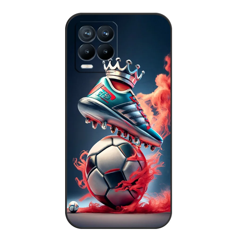 Funda negra de tpu para Realme C3 C30S C33 GT2 PRO C35 C20 C21 C21Y C25 C25Y C25S C11 2021 2020, funda de fútbol