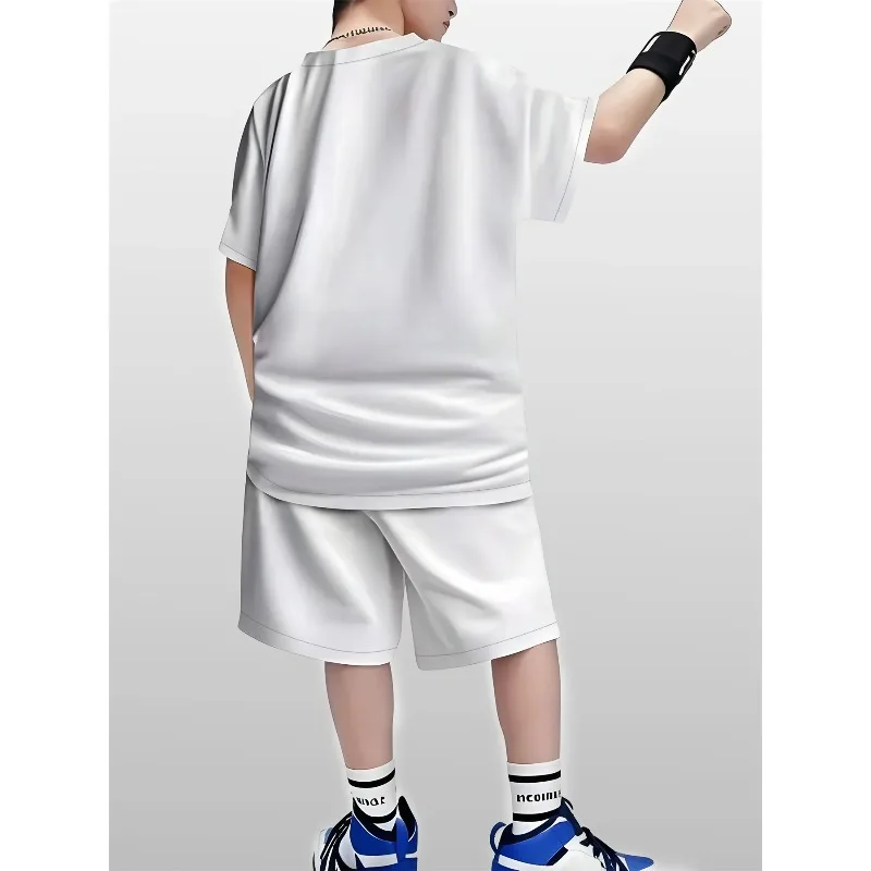 2025 3D Printed Men's Daily Casual Sports Street Summer Round Neck Short Sleeved T-shirt Shorts Set Personality