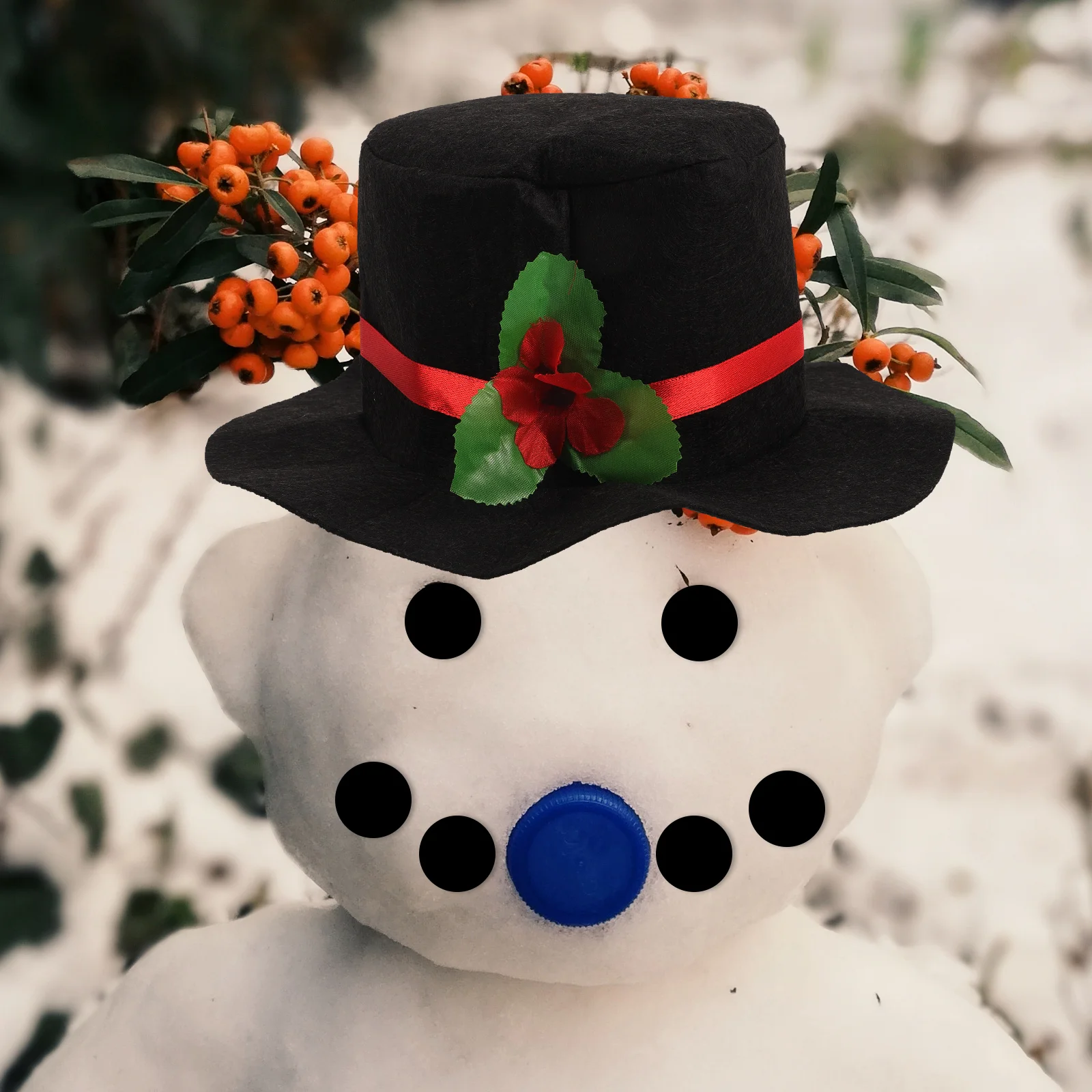 

1 set DIY Snowman Christmas Decor Mini Ornament Snowman Decor Wooden Dressing Accessories Outdoor Reusable Festive Toy