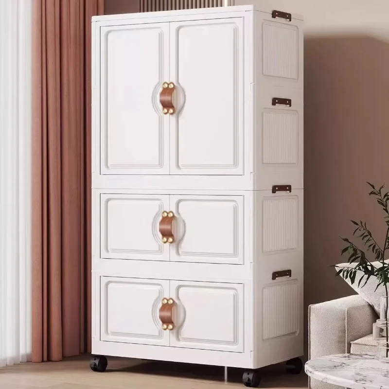 

Household wardrobe integrated storage cabinet free installation folding cabinet living room bedroom utility cabinet