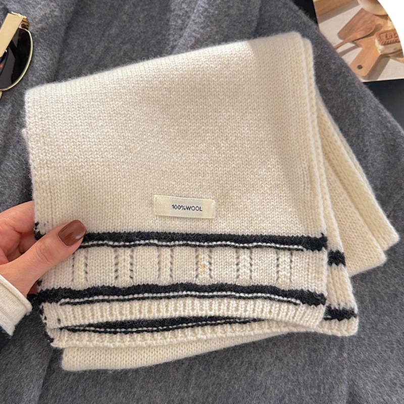 تصميم فاخر شتاء المرأة الدافئة محبوك 100% وشاح من الصوف الصلبة رشاقته شال لينة أوشحة كشميرية الباشمينا منديل بطانية #5