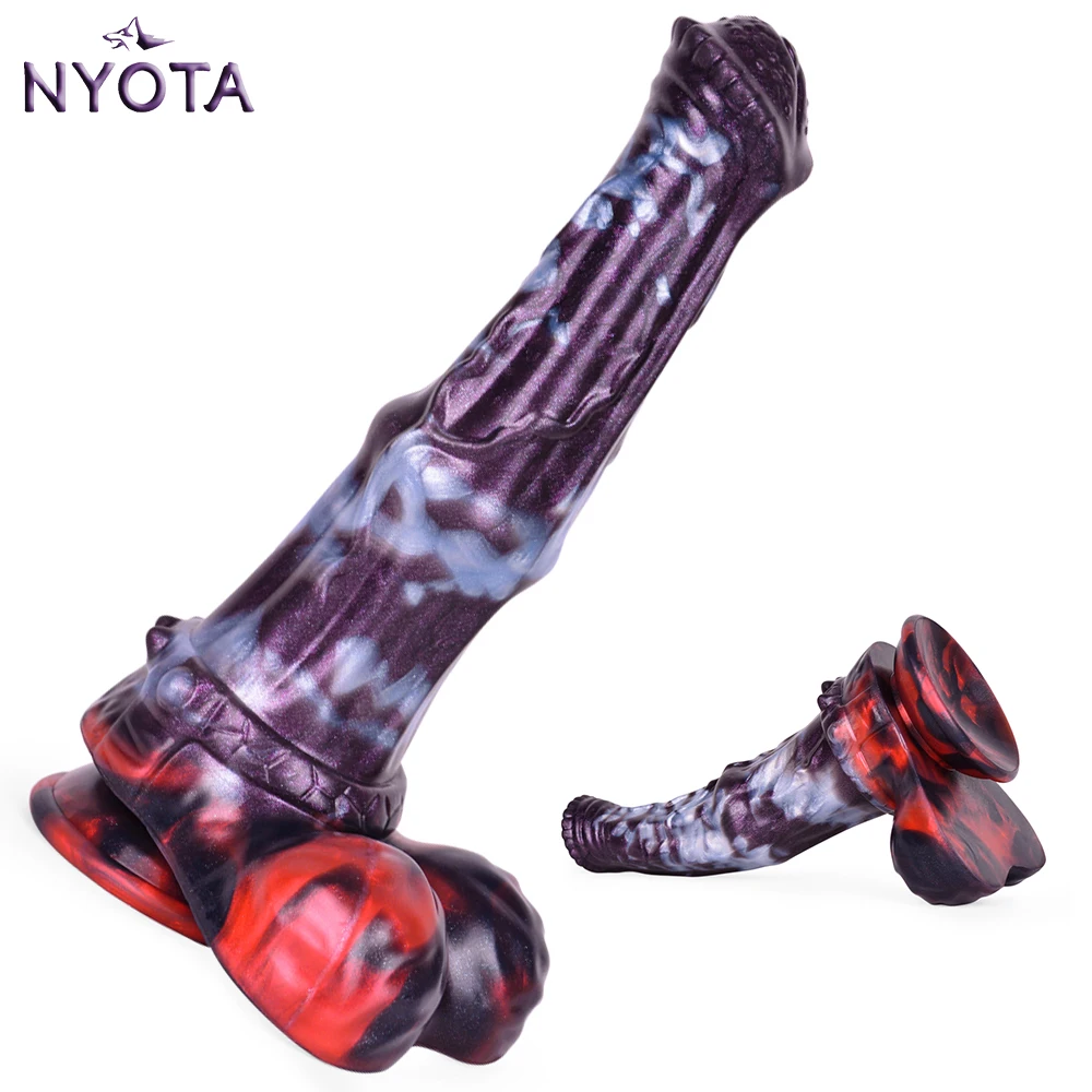 NYOTA Large Silicone Anal Plug Fantasy Horse Dildo Texture Penis G-Point Massager Masturbator Sex Toys For Women Men Adult Games