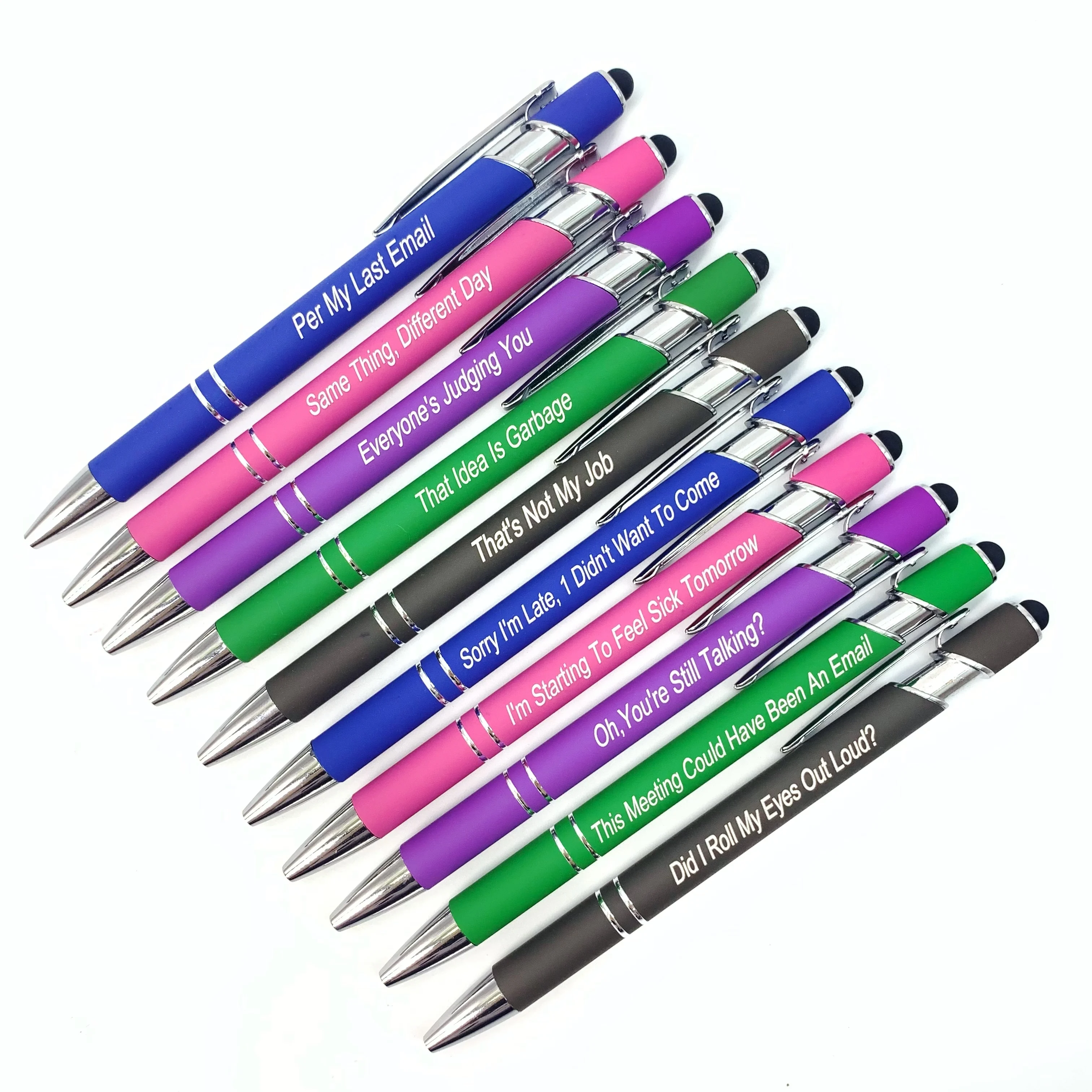 

10 шт., выдвижная шариковая ручка с юмористическими цитатами отрицательной энергии, подарки коллеги, хороший выбор, ручка с юмористическими цитатами