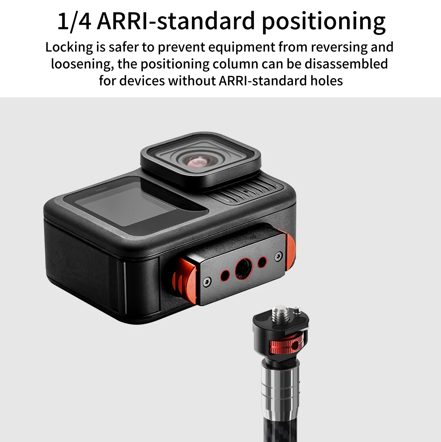 カーボンファイバー ステンレス鋼 ユニバーサル 17mm ボールヘッド - 1/4 Arri 1インチ ボール セルフィースティック アクションカメラ 延長ロッド D12mm チューブ