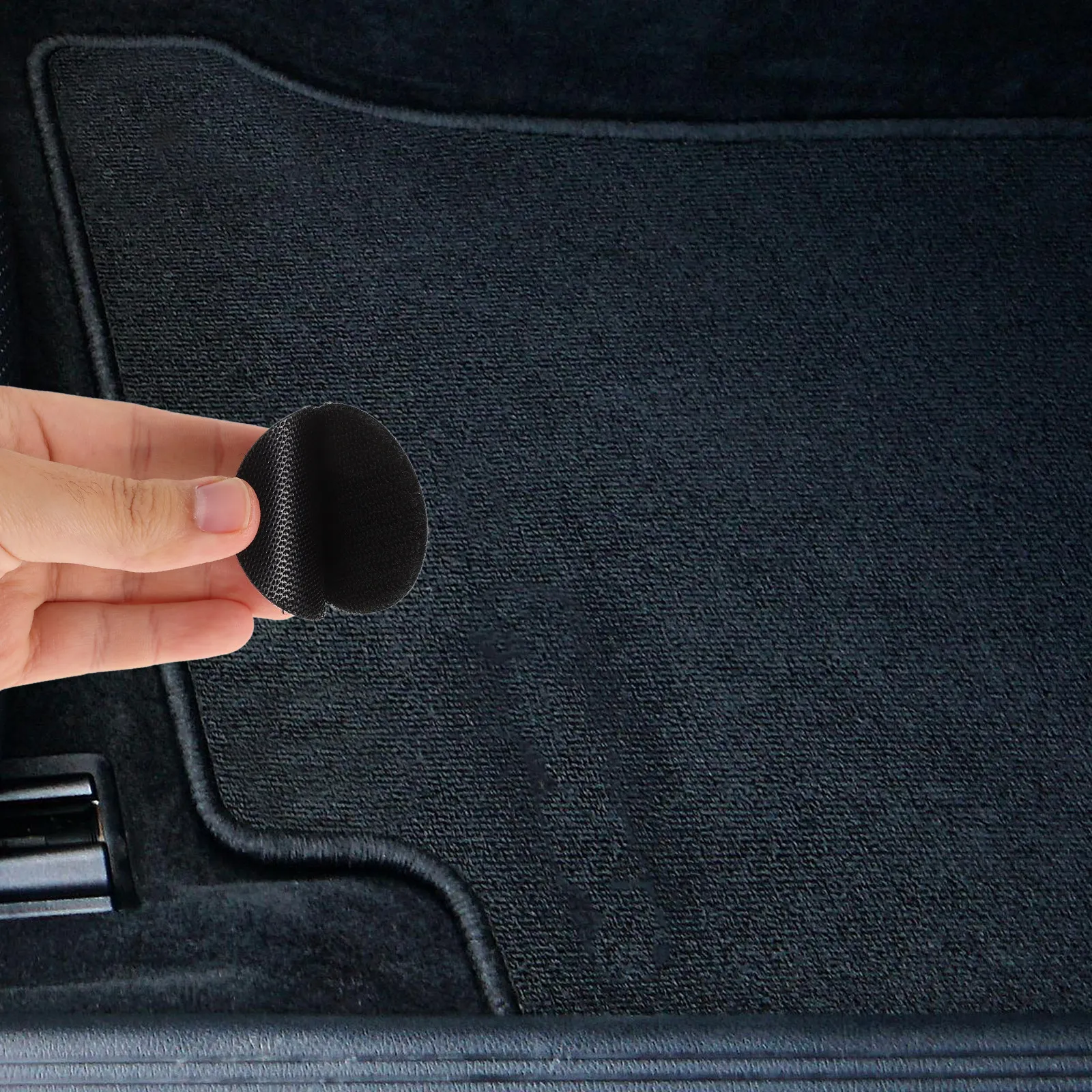 20Pairs Car Footwell Mat Fixer Hook and Loop Strips with Strong Adhesive Backing Anti Slide Double Sided Tape for All Vehicle