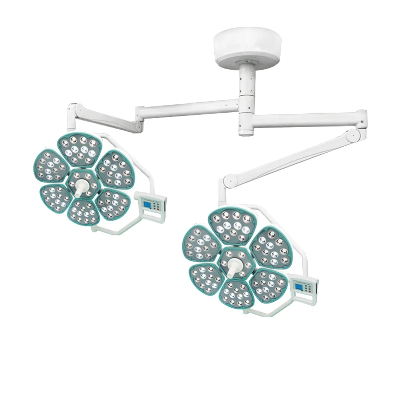 Ceiling Mounted Dual Six Petal LED Surgical Shadowless Lamp Endoscopy Mode Low Turbulence For Orthopedic And General Surgery