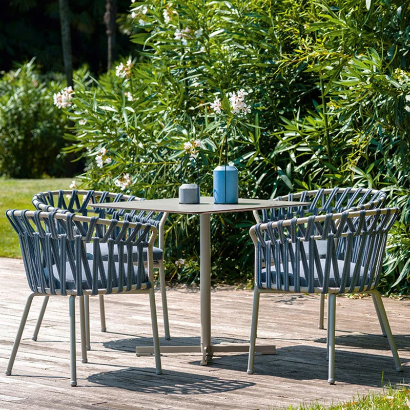 Outdoor Table And Chair Set，Set, Outdoor Terrace Slate Table And Chairs, Courtyard Chair, Sunroom Rattan Furniture