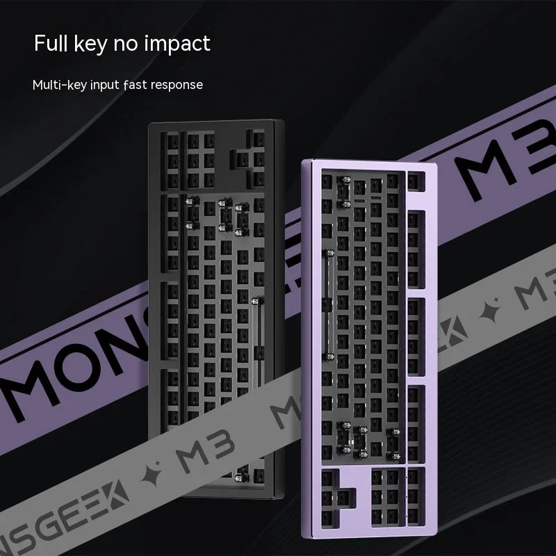 Monsgeek Mechanical Keyboard M3 Customized Kit 87-Key Aluminum Tuotuo Esports Game Rgb Hot Swap Gasket All Keys Without Punching