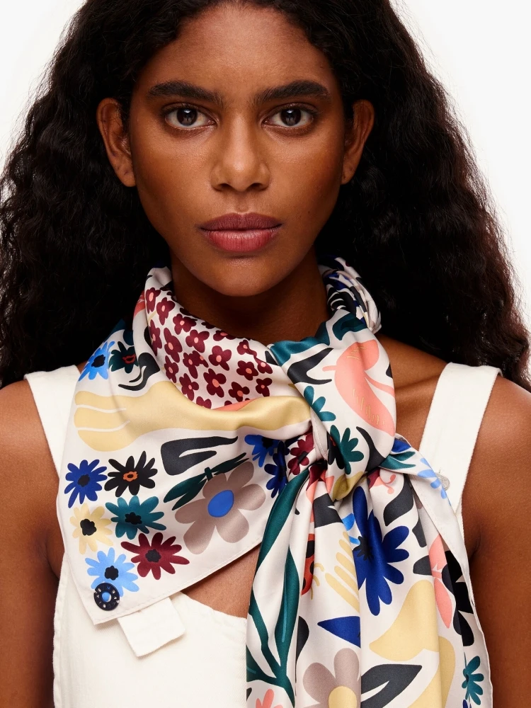 

Pure Original Luxury Women's Floral Print Square Scarf Ne Protection Silk Scarf Decorative Faionable European Sle oul...