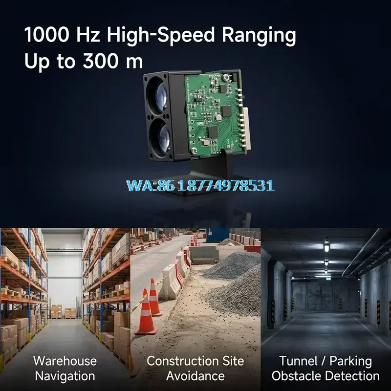 Wmwmnu 2D Measurement Scanner Sensor 905nm TOF Distance Module 300m 1000Hz Rangefinder for UGV