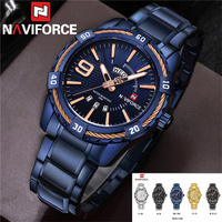 NAVIFORCE Men Wristwatch Top Brand Luxury Original Watch Date Week Stainless Steel Sport Military Quartz Male Clock Gift 9117