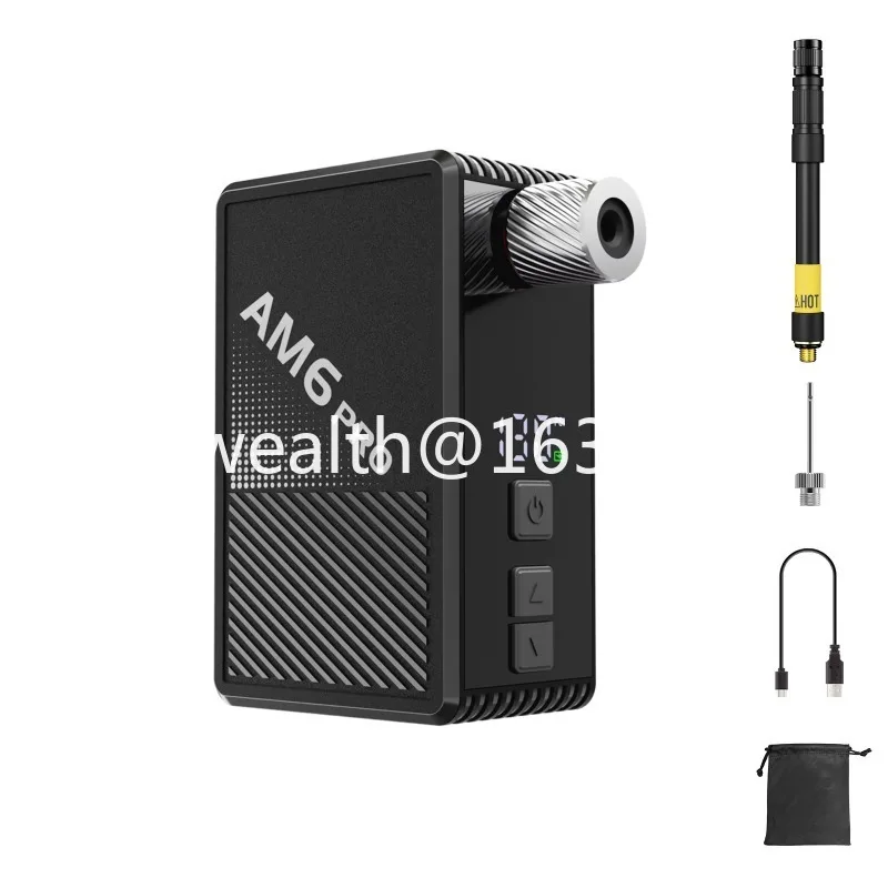 AM6 Pro Mini Portable Pump 130 psi Cordless Rechargeable Air Compressor Dual Valve Type-C Bicycle Motorcycle