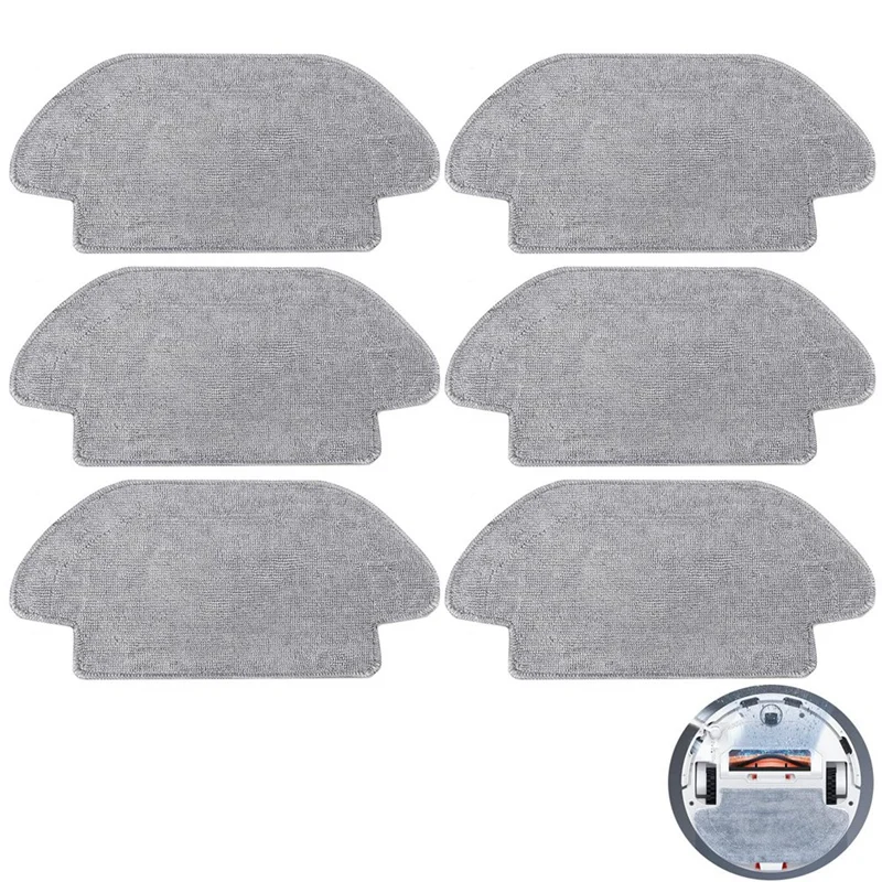 حزمة من 6 مناديل لـ Xiaomi Mi Robot Vacuum Mop 2S / S12 / Mop P/Mop Pro وسادة ممسحة من الألياف الدقيقة ملحقات قماش ممسحة قابلة للغسل