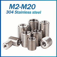 Insert Sleeve Converter Nut Coupler M2 M2.5 M3 M4 M5 M6 M8 M10-M20 304 Stainless Steel Inside Outside Thread Adapter Screw Nuts