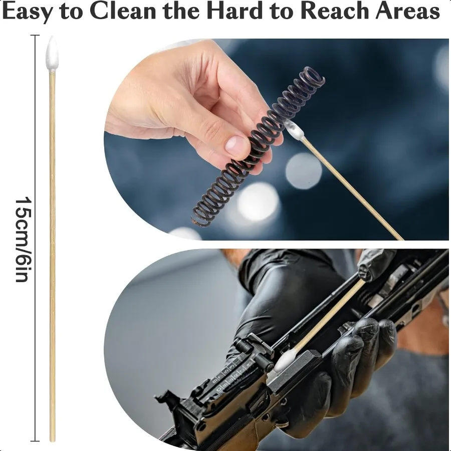 600 500 400 PCS Gun Cleaning Swabs 6 LintFree Long Cotton Swabs Bamboo Handle Precision Firearm Maintenance Kit Electronics Ins
