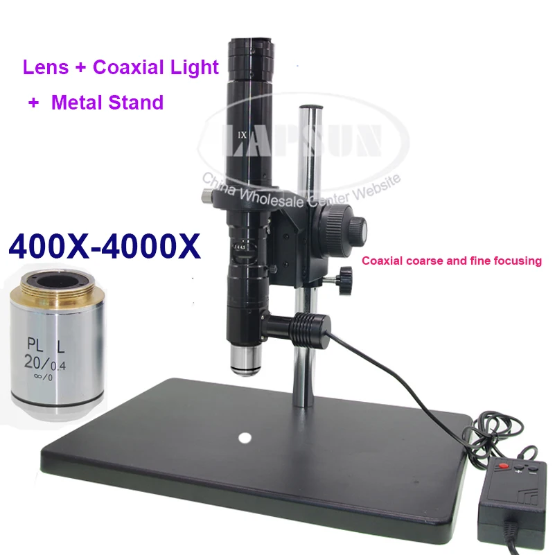 1000X-4000X IMX678 72/60FPS 4K HDMI USB WIFI C-Mount Coaxial Light Lens Fine Adjustment Stand Industry Camera Microscope Set