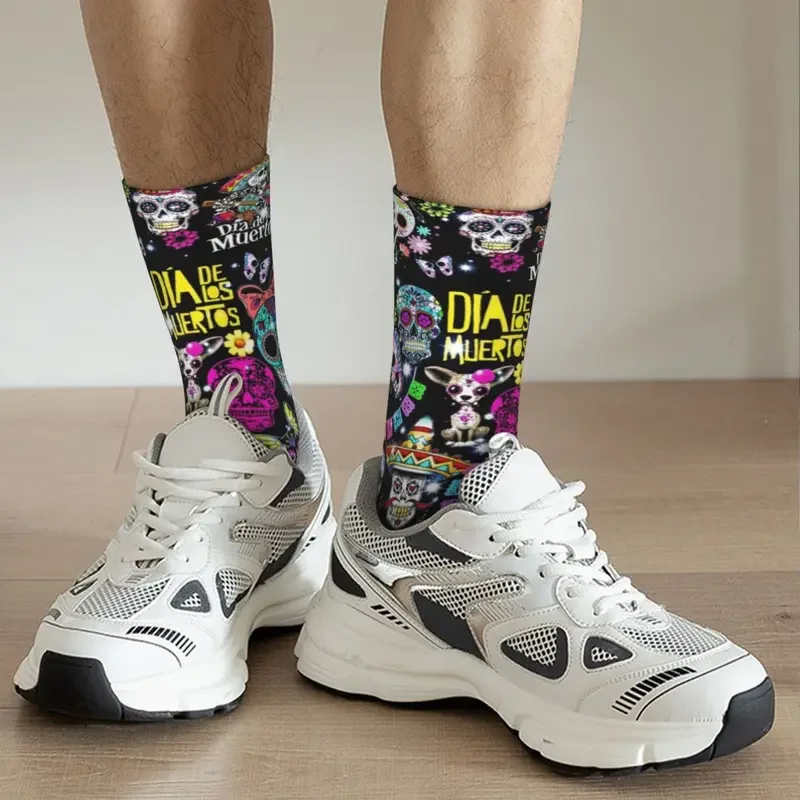 Calcetines con calavera de azúcar para hombre y mujer, medias divertidas de poliéster, Harajuku feliz, regalos de primavera, verano, otoño e invierno, Y2K