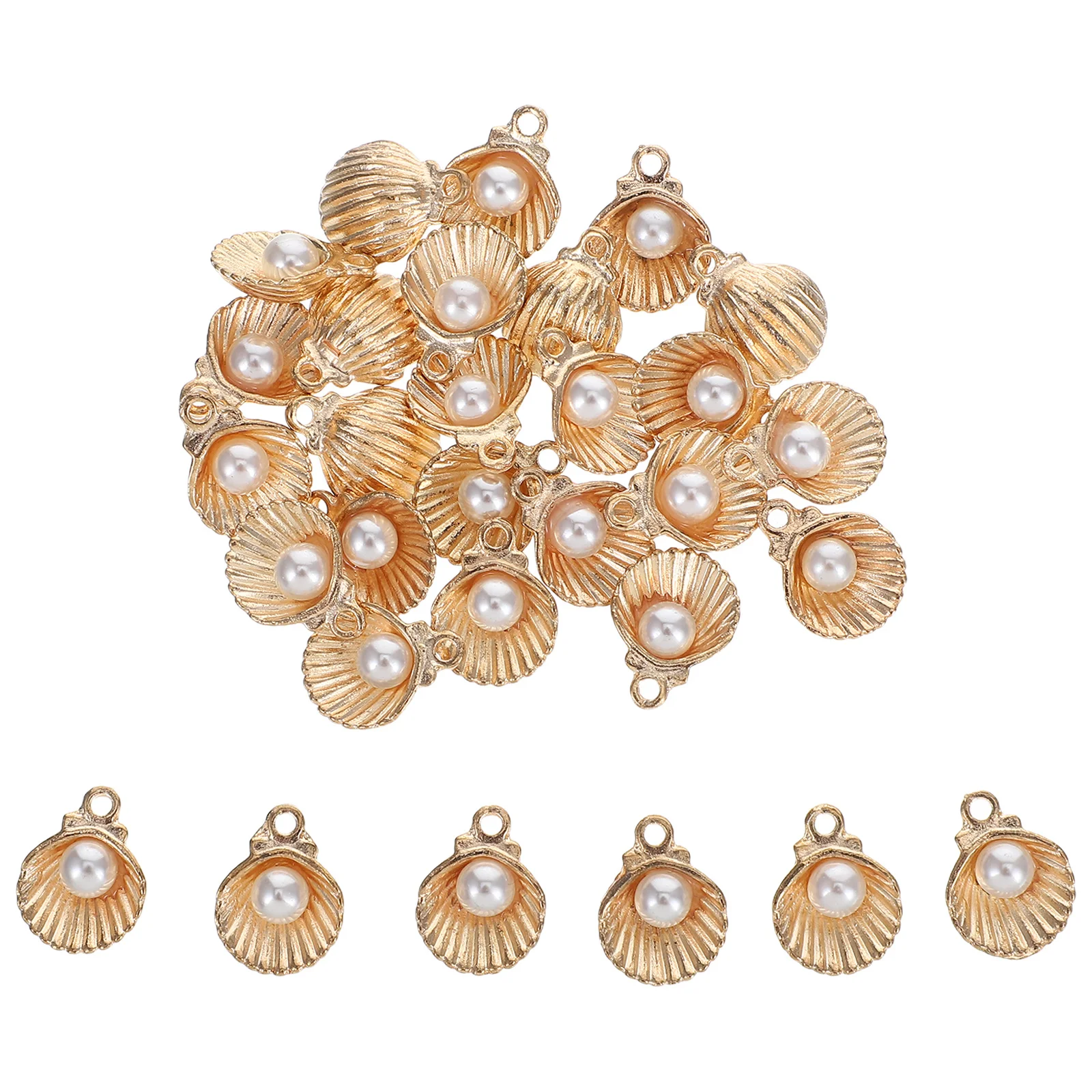 

30Pcs Zinc Alloy Shell Charms DIY Jewelry Making Bracelet Anklet Pendant Ocean Theme Vintage Decorative Accessories