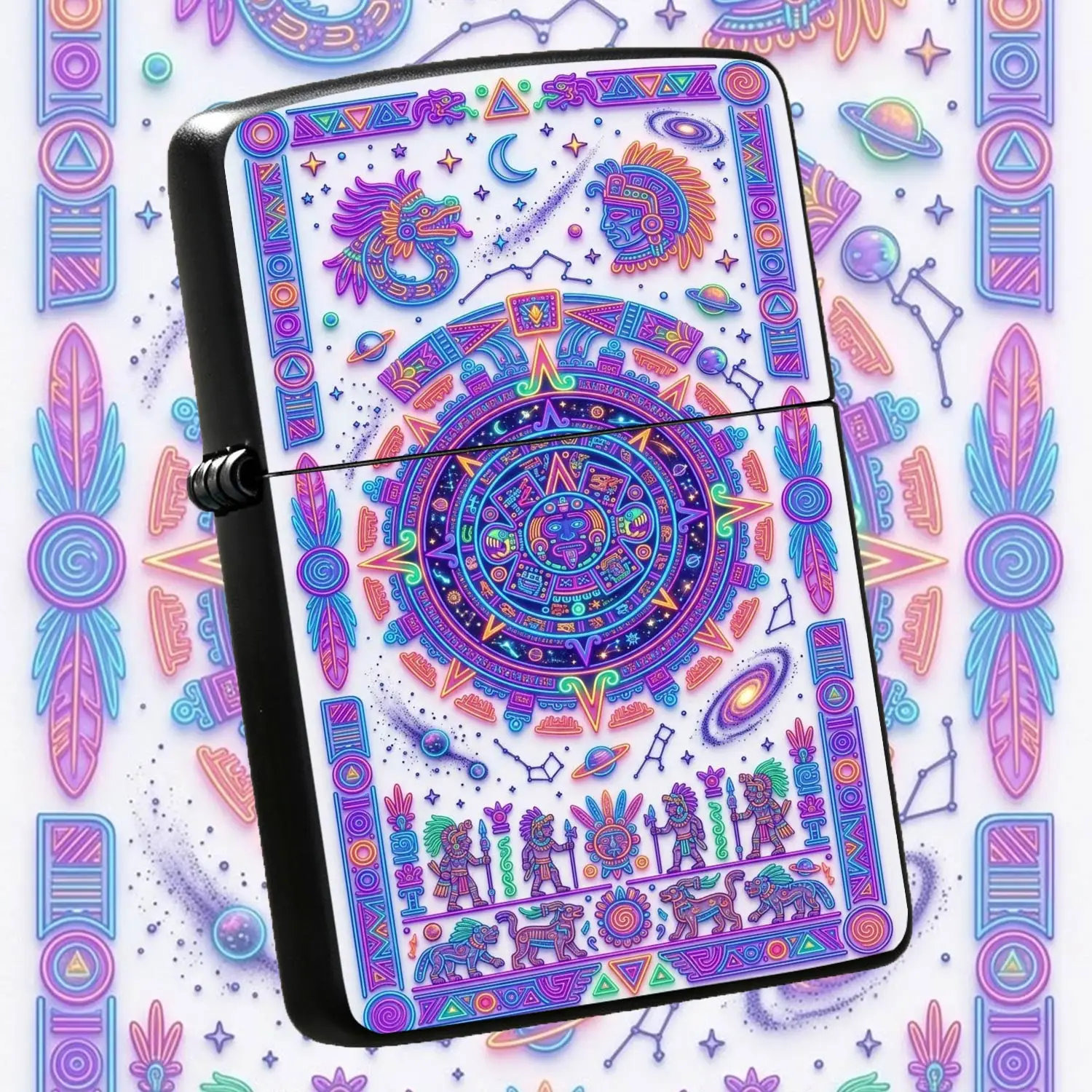 Creative Aztec Sky Totem Lighter Retro Mayan Civilization Exotic Pattern Stylish Portable Accessory For Daily Outdoor Use Delicate Festive Practical Gift Unique Collectible A Humorous And Interesting Lighter