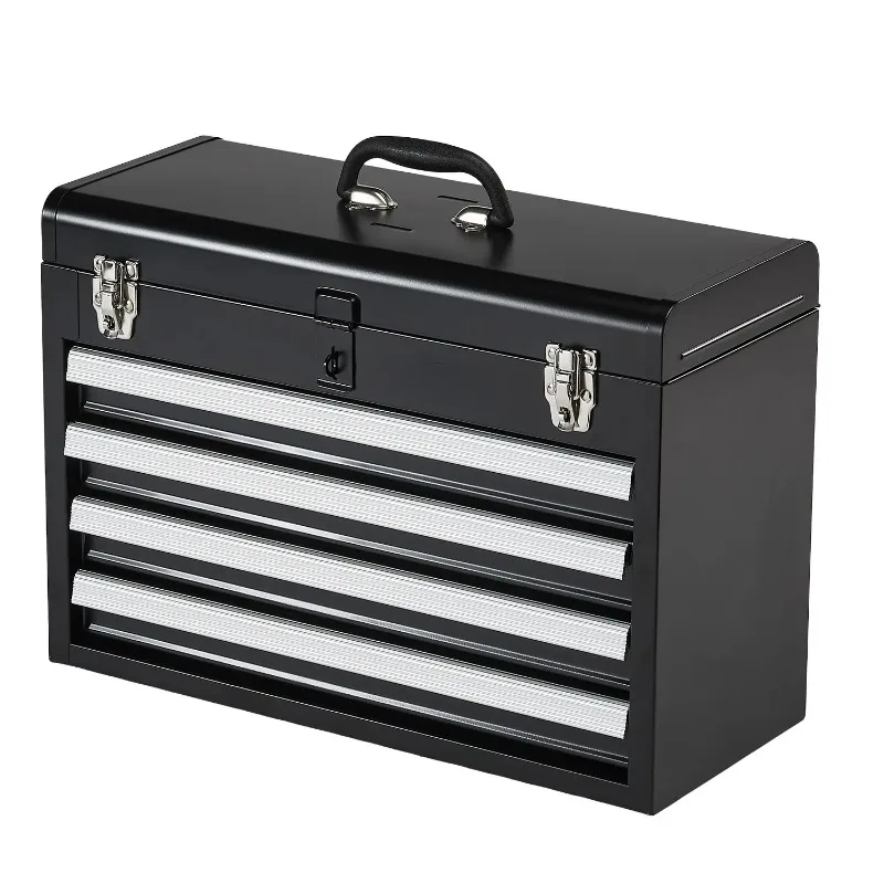 

SucceBuy 20.5in Metal Tool Box Portable 4-Drawers Tool Chest with Drawers Locking Multi-Function Tool Organizer for Workshop