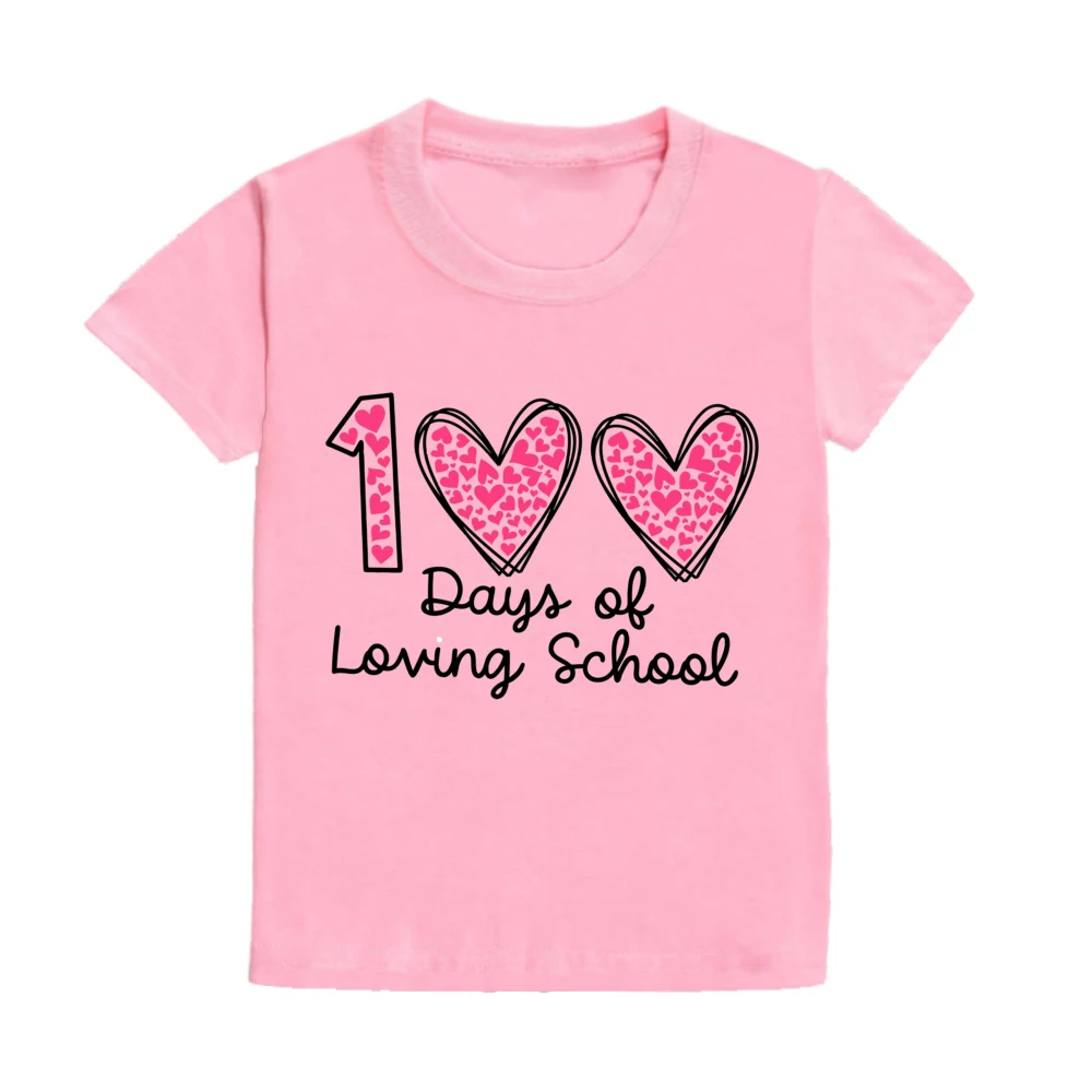 100 Days of Loving Pre-K Toddler Shirt Student Cute Kids 100 Days of School T-Shirt Pre-k Girls Shirt Happy 100th Day of School