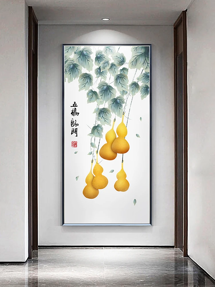 highmax Chinese Style Art Fruits Poster Wall Art Decor Canvas Oil Printing Abstract Cucurbit Vine Posters Office Living Room