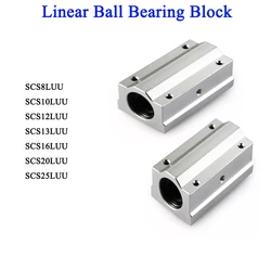 2pcs/Lot SCS8LUU SCS10LUU SCS12LUU SCS13LUU SCS16LUU SCS20LUU Linear Ball Bearing Block CNC Router 3D Printer Shafts Rod Parts