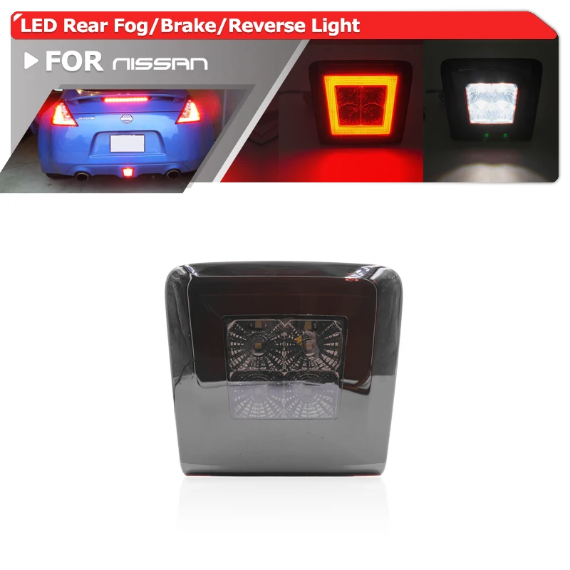 

Dark Red Lens All-in-One Led Rear Fog, Backup Reverse, Brake Light Assembly Kits For Nissan 370Z Z34 09-20 Juke Nismo 13-