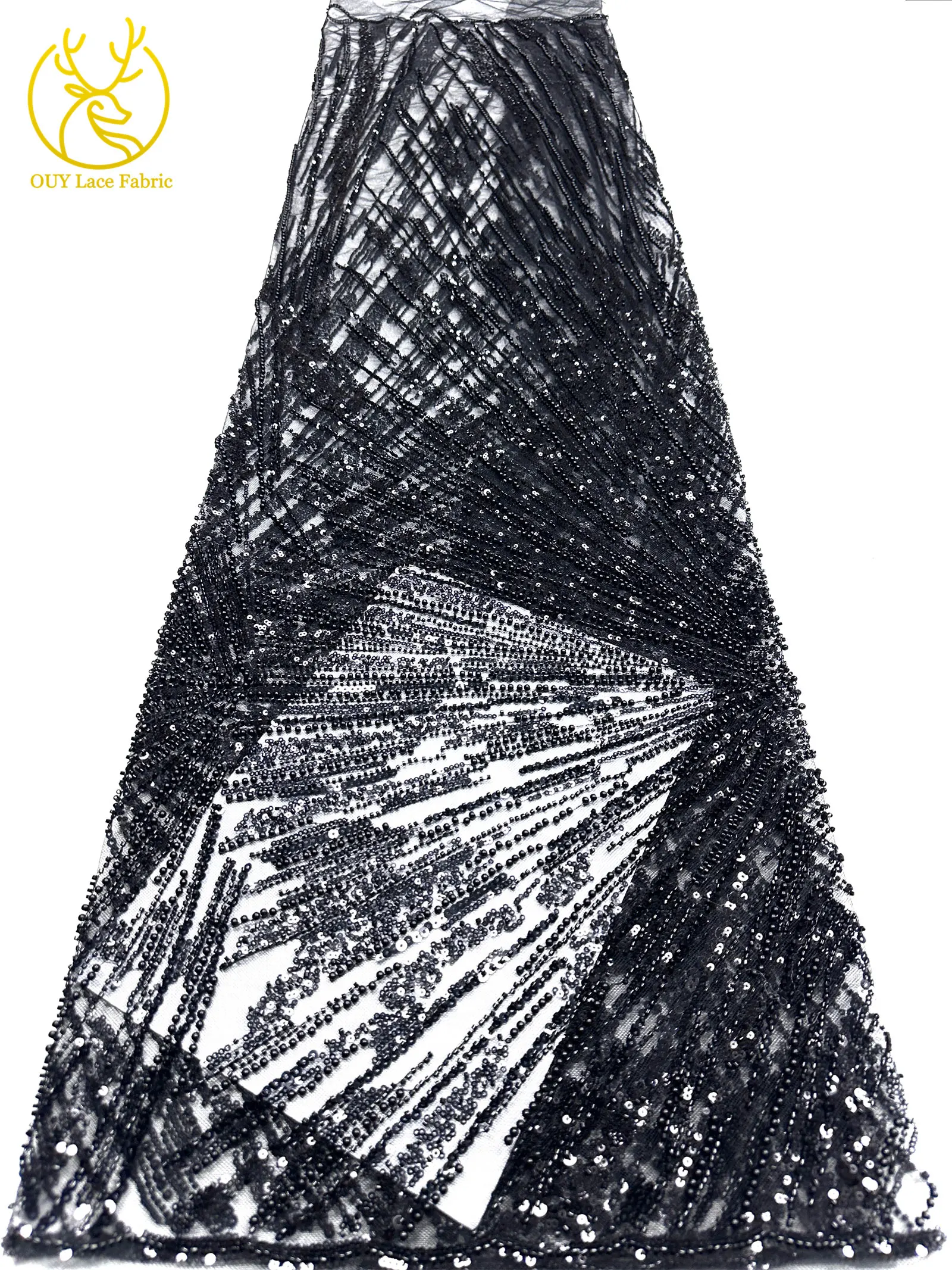 Afrikanischer Perlen-Spitzenstoff 2026 Heißer Verkauf Nigeria Französischer Tüll-Pailletten-Spitzenstoff für Party-Abendkleid-Nähmaterial 5 Yards – Detail 38