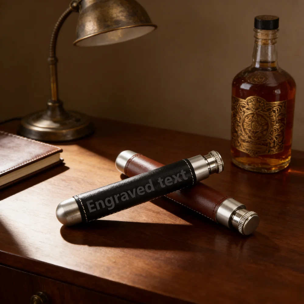 

Customized Flasks Cylindrical Stainless Steel Flasks With Personalized Engravings Of Text Or Logos Portable Flasks Wholesale