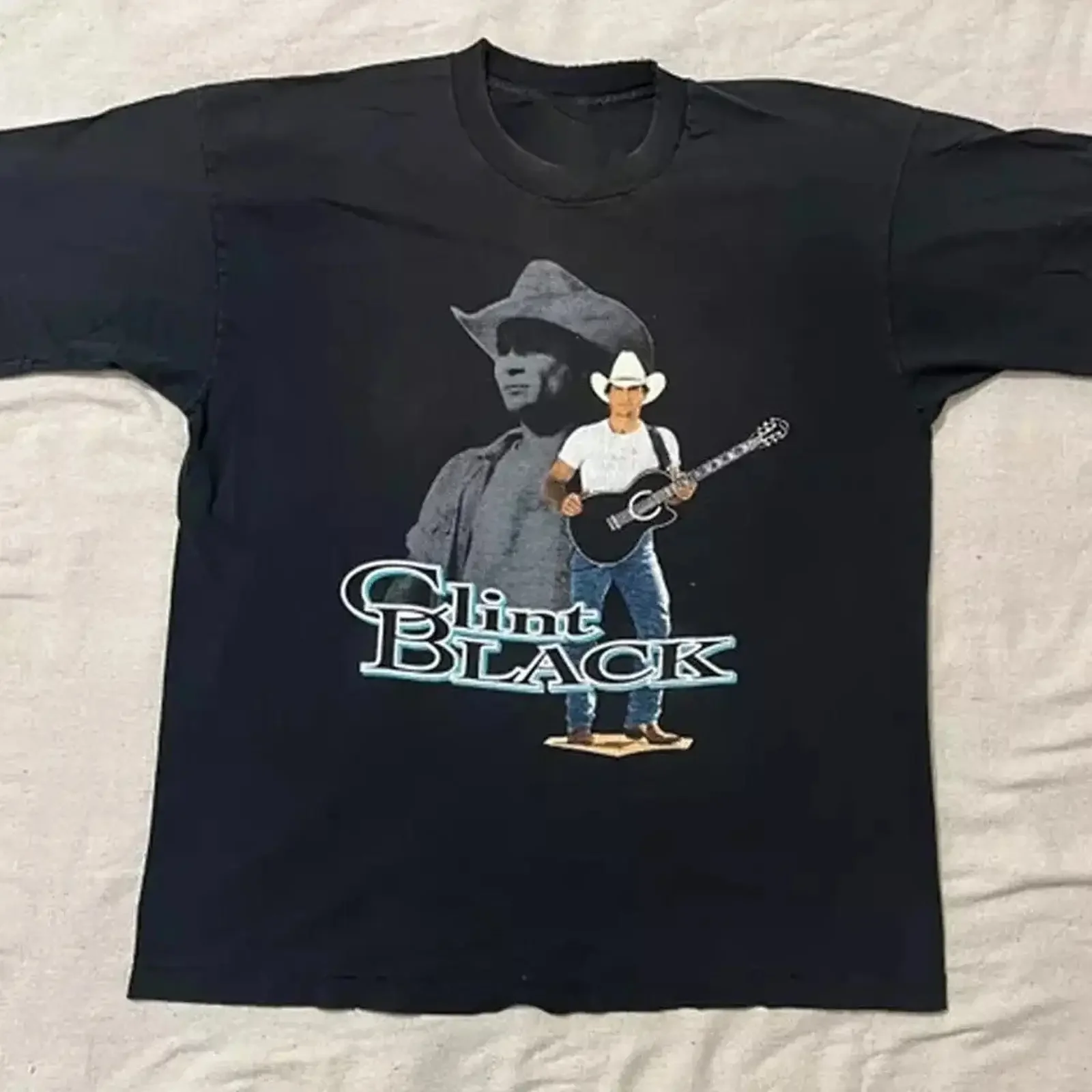 Clint Black concert tour T shirt S to 3XL  vintage Washed Unisex streetwear homme graphic designer clothes Comfortable Soft