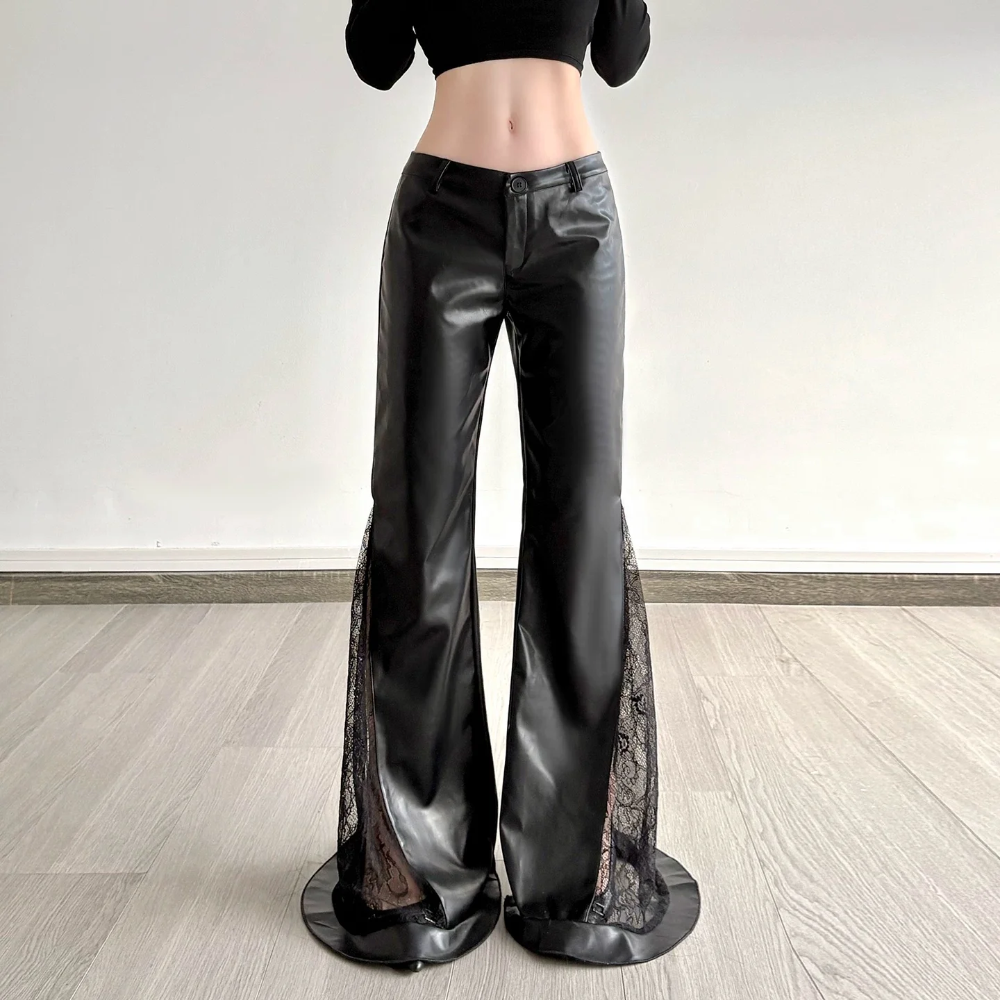 

Повседневные женские брюки из шифона с кружевом, цветными сердечками и милым цветочным узором в корейском стиле, модные, для взрослых женщин