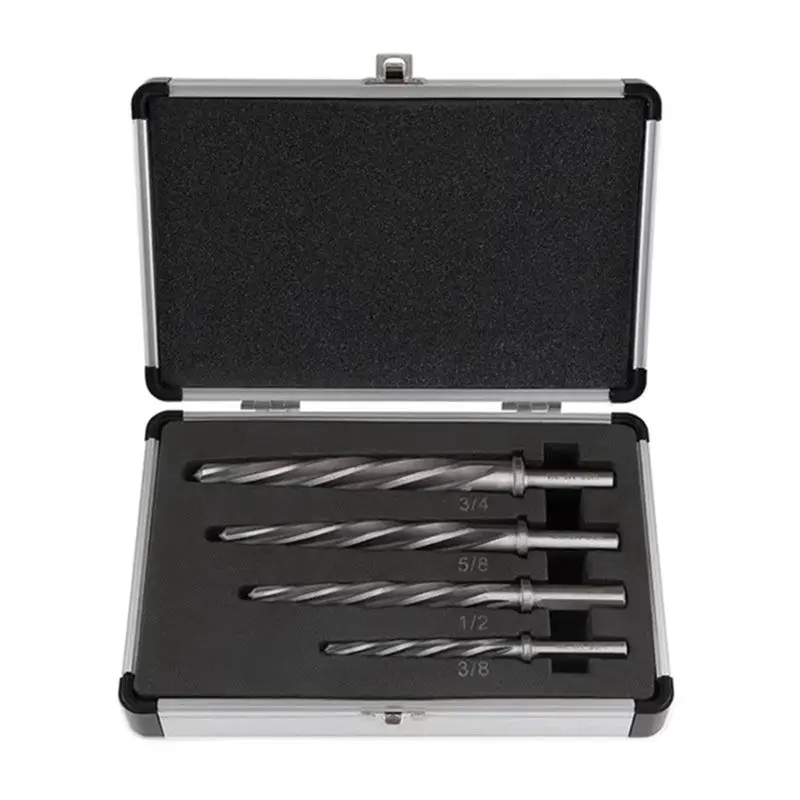 

AT51-M2 HSS Taper Chucking Reamer, Bridge Construction Reamer Drill Bit 4Pcs Set, To Align Or Enlarge Holes Easy Install Easy To