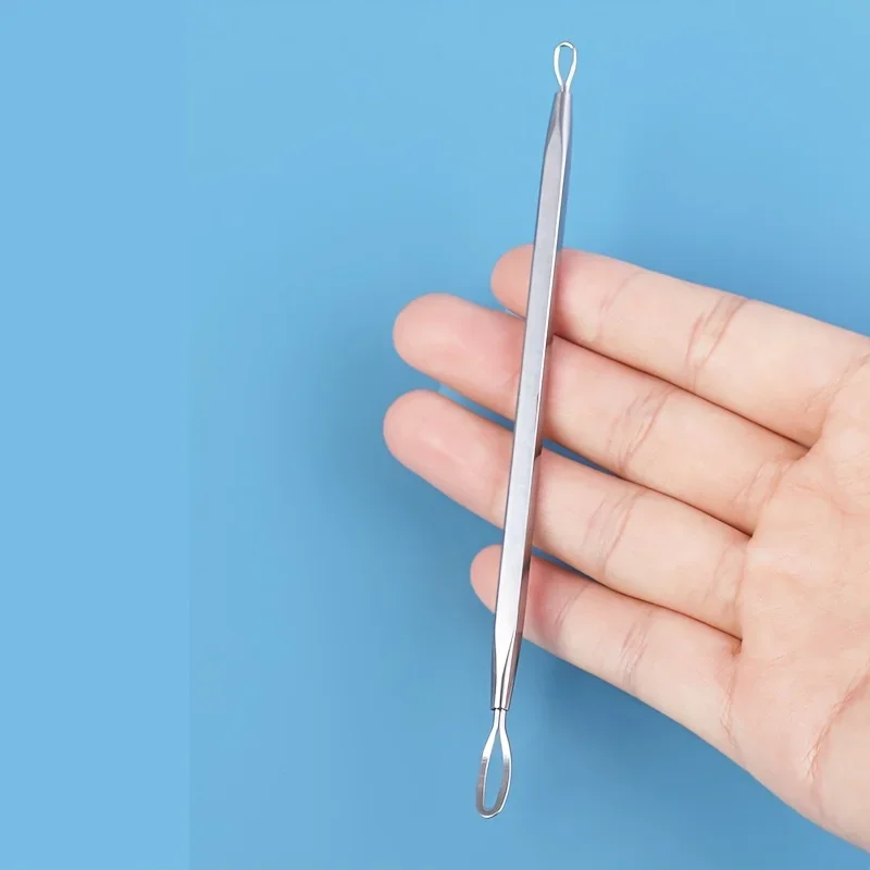 حلقة مزدوجة مزيل الرؤوس السوداء بثرة النازع بوبر حب الشباب Comedone العيب الفولاذ المقاوم للصدأ أداة إزالة الرؤوس السوداء أدوات التجميل