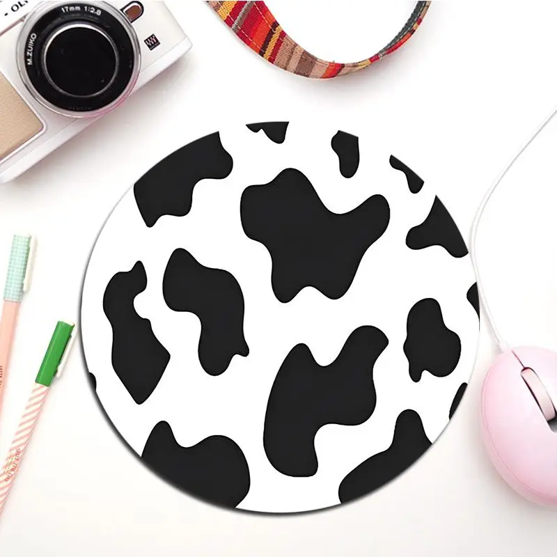 Cow Print Rubber Small Keyboard Mat Table Mat Students Cabinet Gamer Desktop Mousepad Cup Mats For PC Mouse Carpet